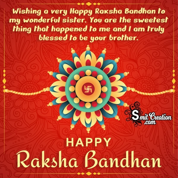 Raksha Bandhan Greeting Image For Sister