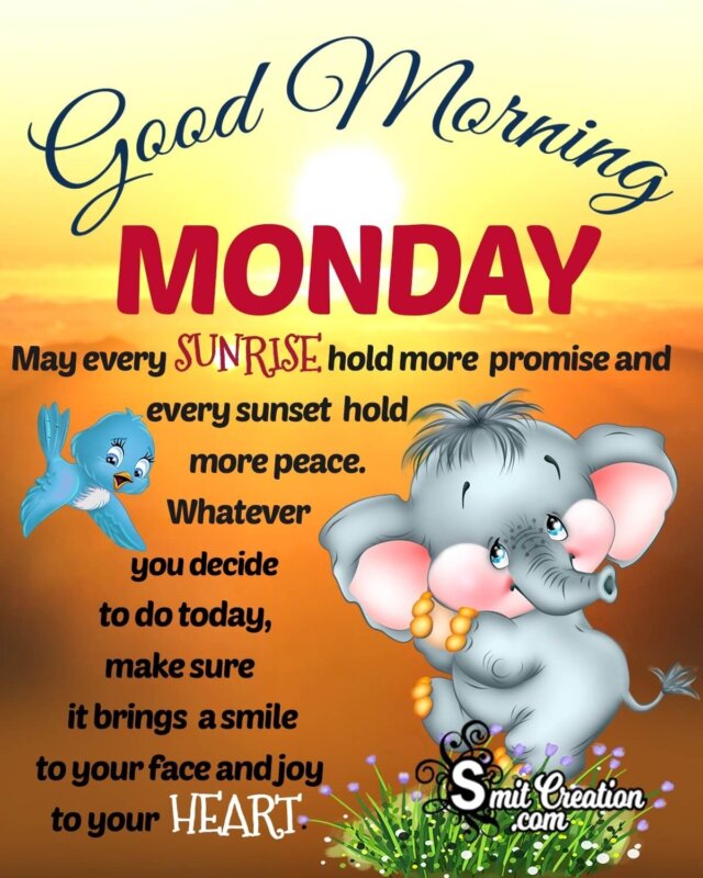 Good Morning Monday Wish Image - SmitCreation.com