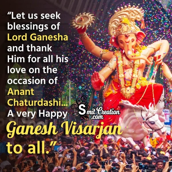 Happy Ganesh Visarjan Message Pic