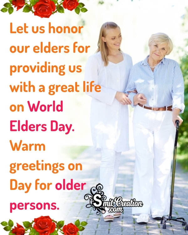 Warm Greetings On International Day Of Older Persons