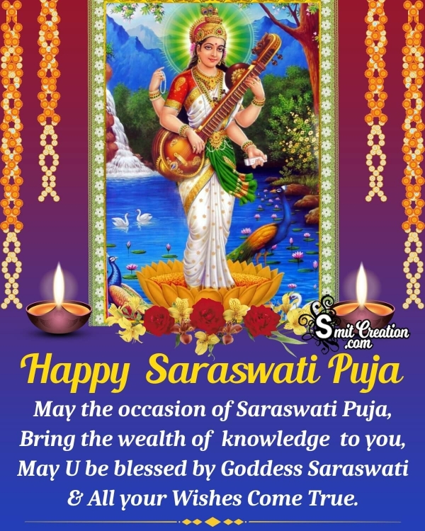 Happy Saraswati Puja Wish Image