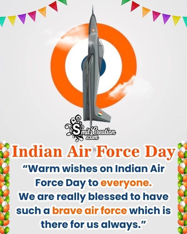 Warm Wish Image For Indian Air Force Day
