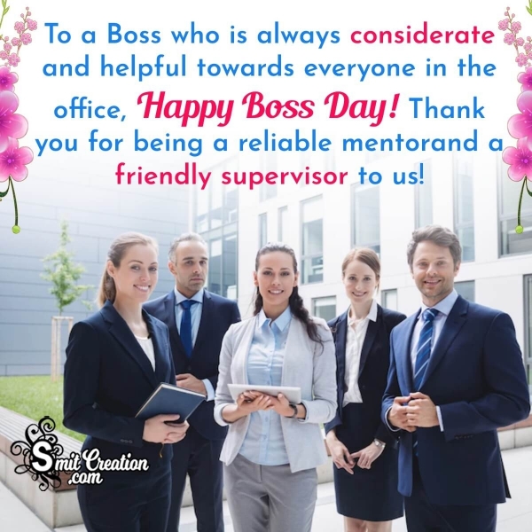 Boss Day Thank You Message Photo