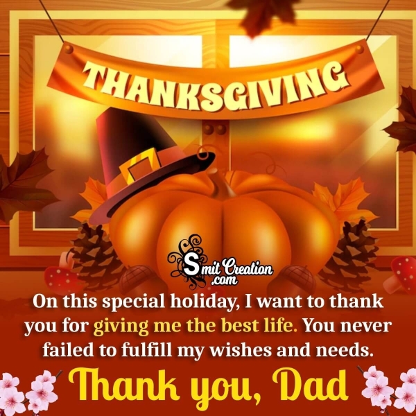 Best Thanksgiving Message For Dad