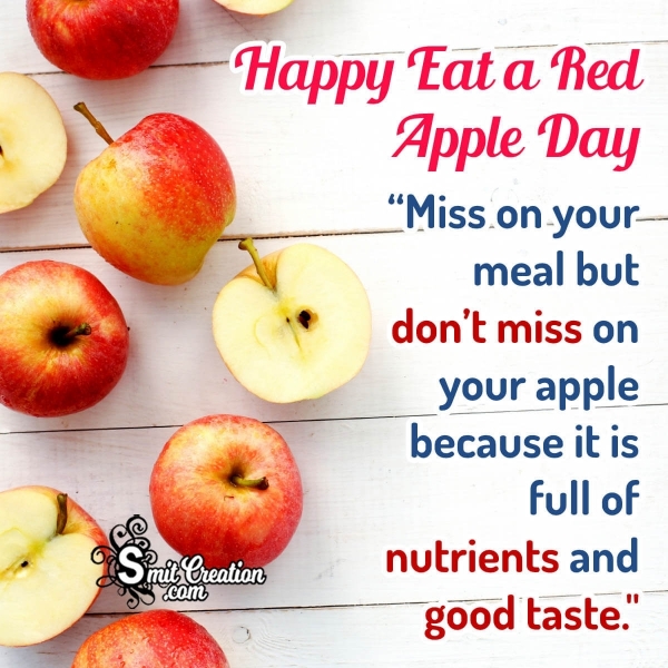 Eat A Red Apple Day Quote Photo