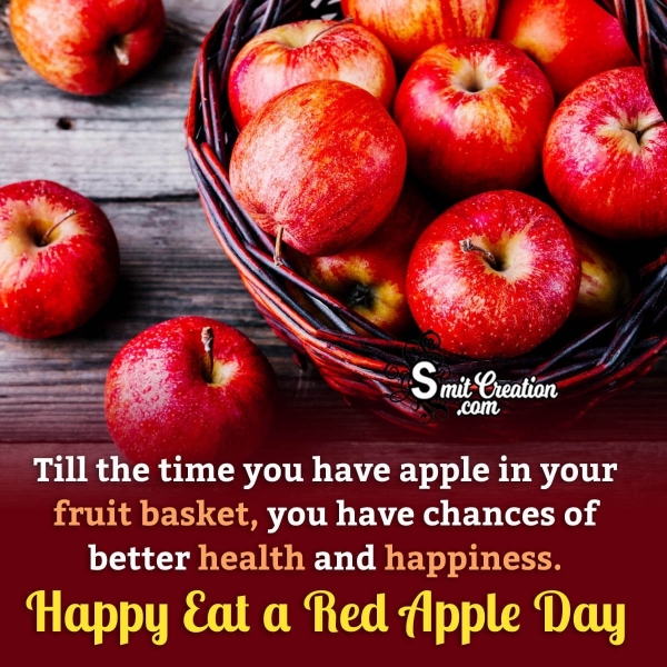 Eat A Red Apple Day Message Picture