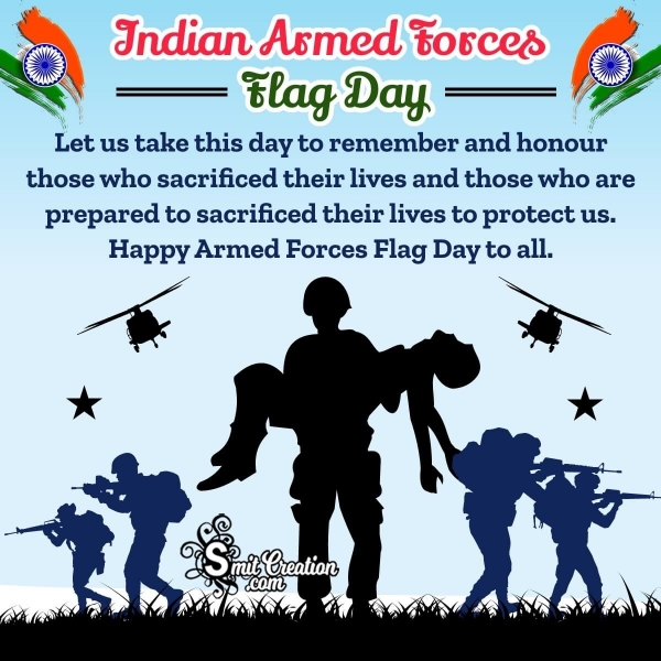 Indian Armed Forces Flag Day Message Photo