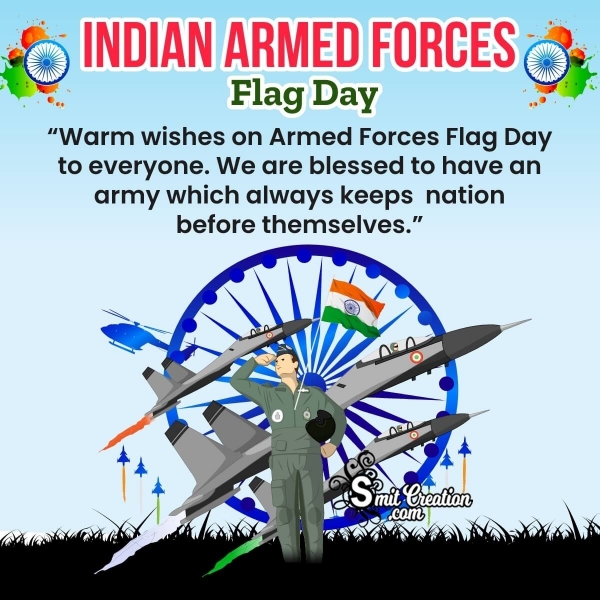 Indian Armed Forces Flag Day Quote Picture