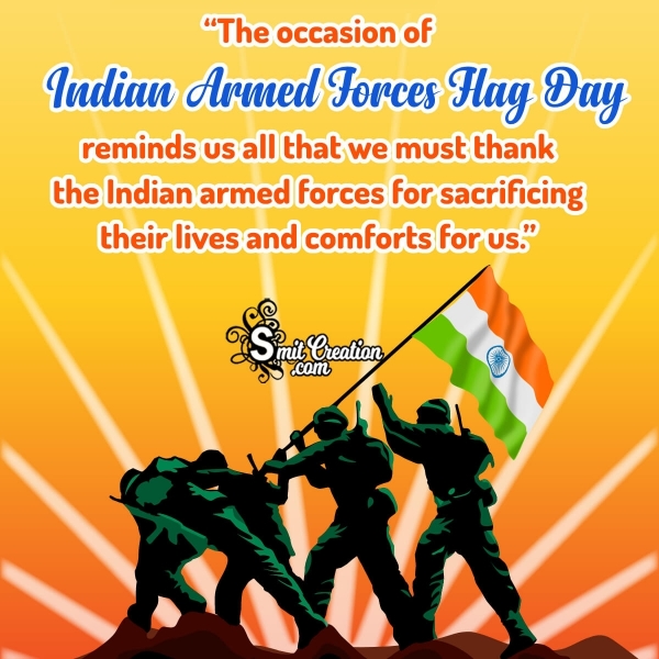 Thank You Message For Indian Armed Forces Flag Day