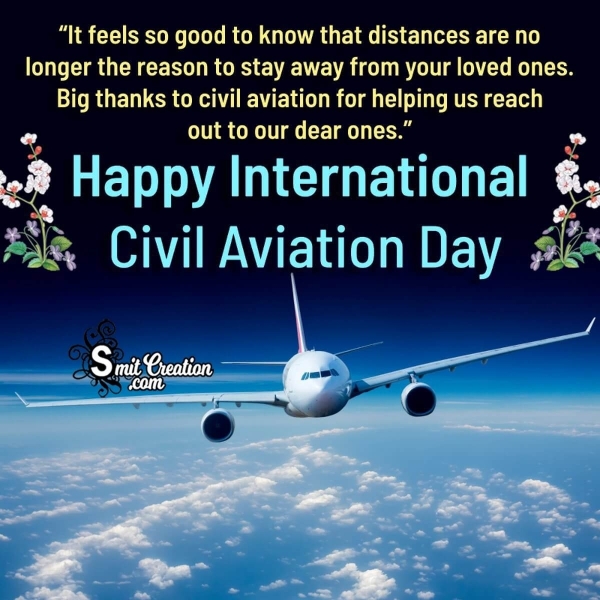 Happy International Civil Aviation Day Quote Pic