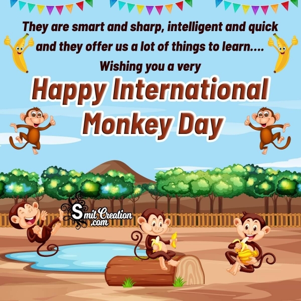 Happy International Monkey Day Message Image