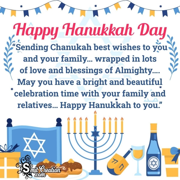 Happy Hanukkah Wish Pic For Family And Friends