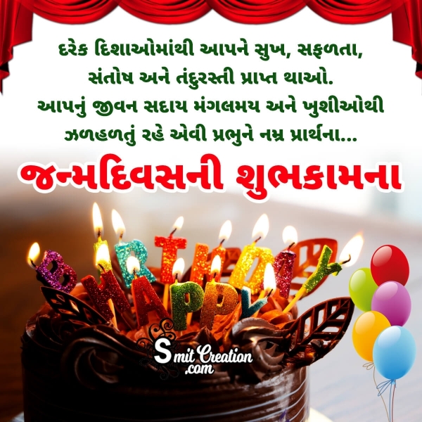 Happy Birthday Gujarati Wish Image