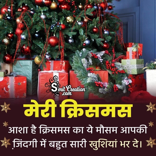 Merry Christmas Hindi Wish Photo