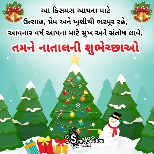 Merry Christmas Gujarati Message Photo