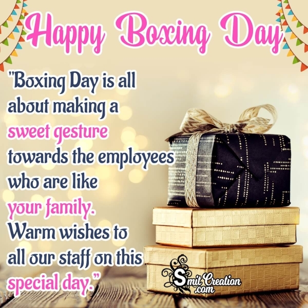 Boxing Day Wish Pic For Staff