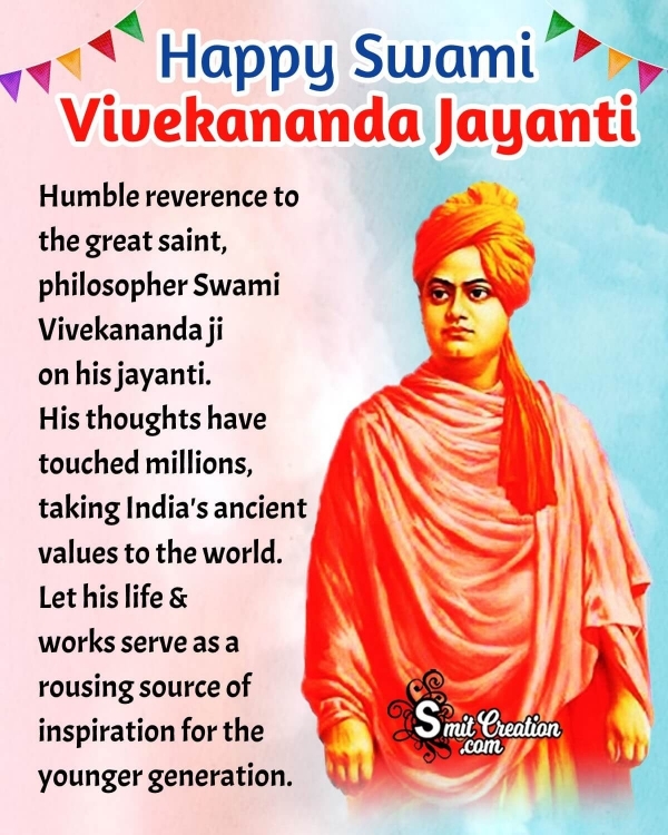 Happy Swami Vivekananda Jayanti Message Picture
