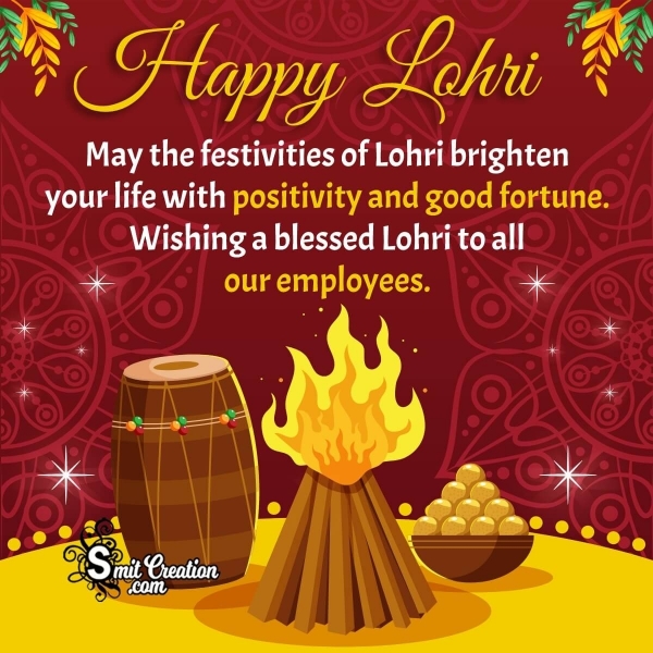 Happy Lohri Blessing Message Pic For Employees