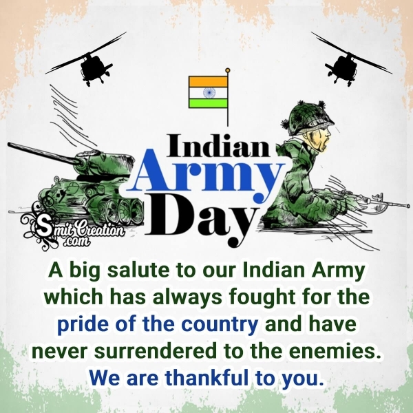 Salute Message Pic On Indian Army Day