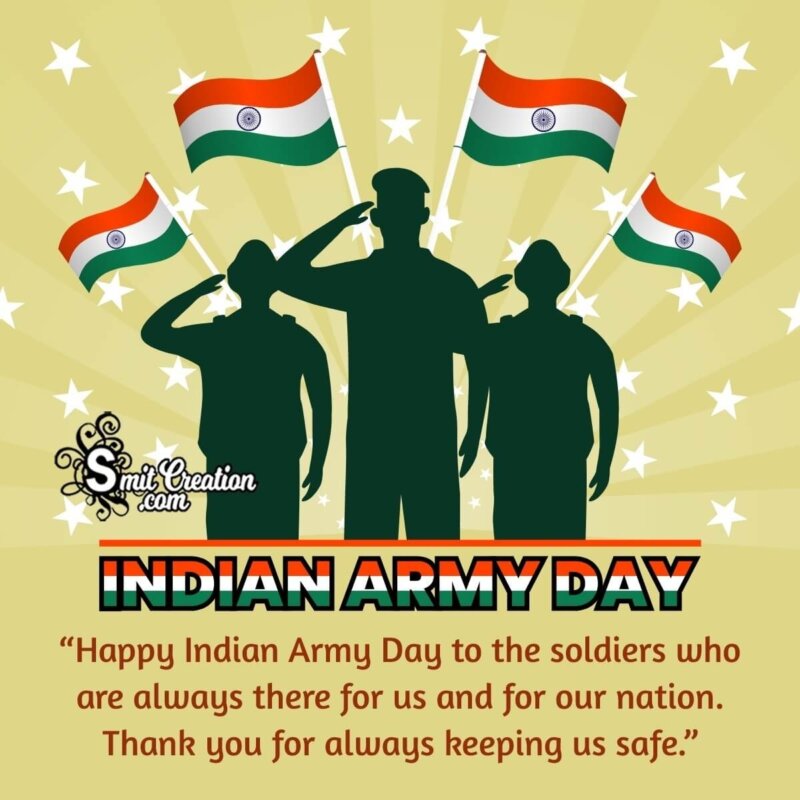 Happy Indian Army Day Greeting Picture - SmitCreation.com