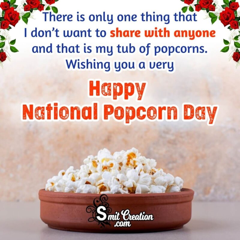 National Popcorn Day Whatsapp Status Pic - SmitCreation.com