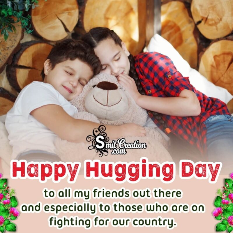 Happy Hugging Day Message Image For Friends - SmitCreation.com