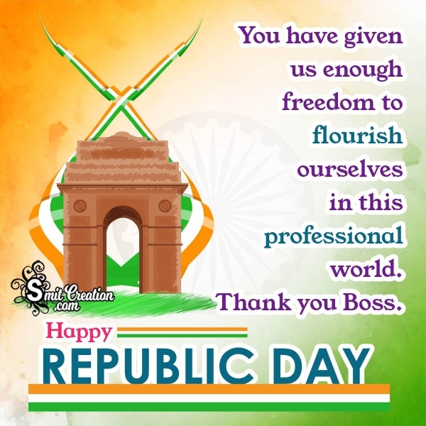 Happy Republic Day Wish Image For Boss