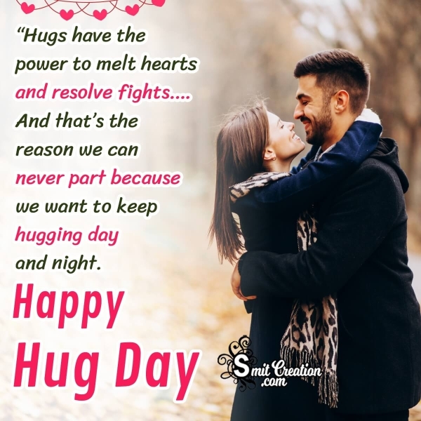 Wonderful Hug Day Message Photo