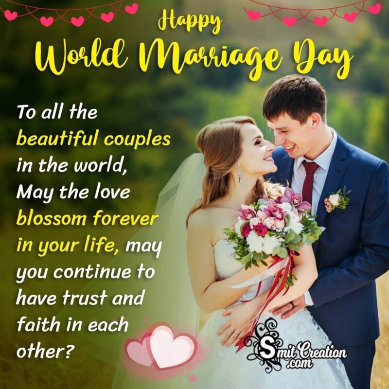 Happy World Marriage Day Message Photo - SmitCreation.com