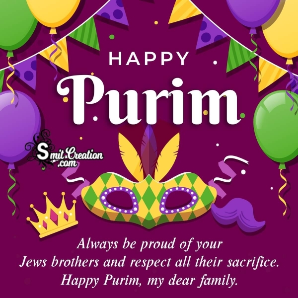 Happy Purim Wish Picture For Family