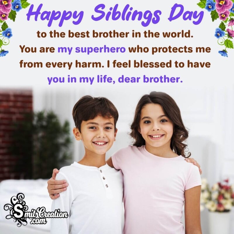 Siblings Day Message Photo For Brother - SmitCreation.com