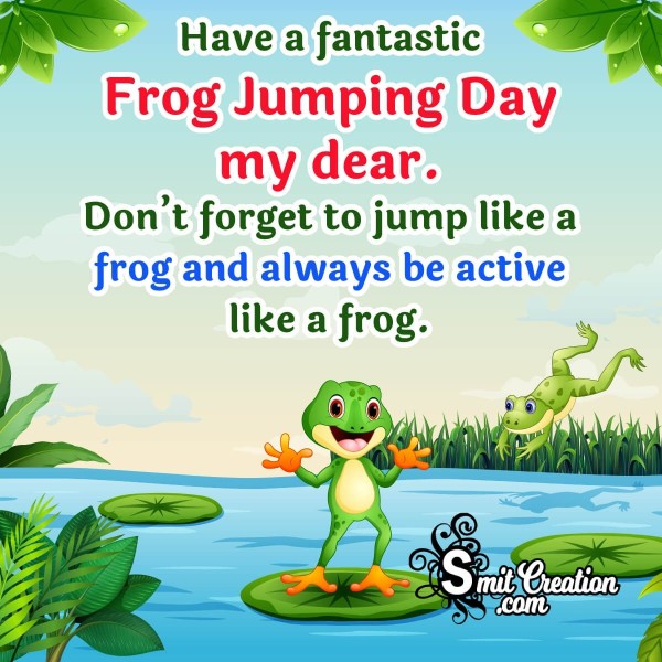 Frog Jumping Day Message Pic