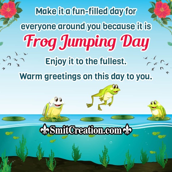 Frog Jumping Day Greeting Image