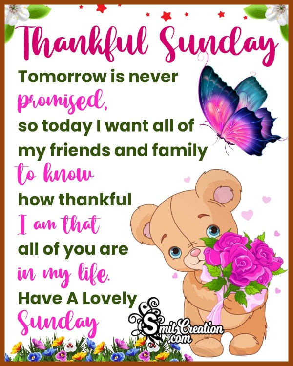 Thankful Sunday Message Photo