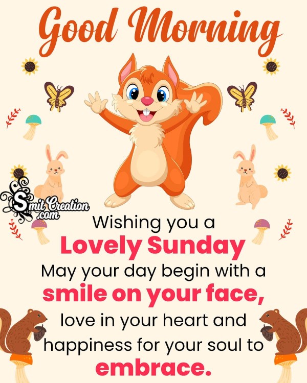 Good Morning Lovely Sunday Wish Pic