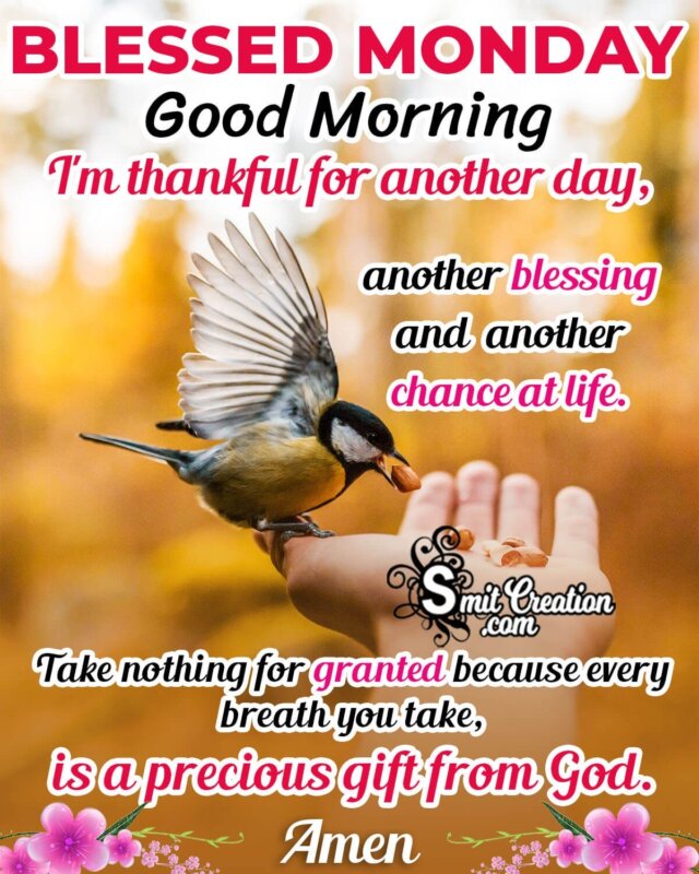 Blessed Monday Good Morning Message Pic - SmitCreation.com