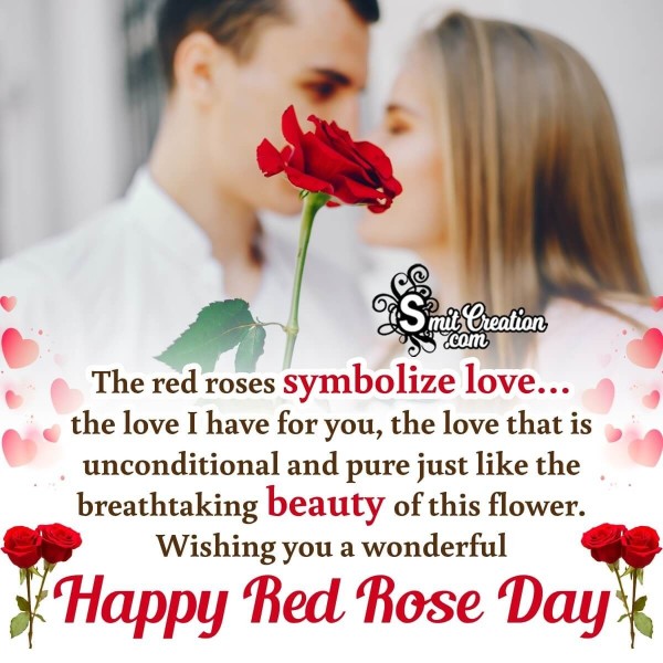 Wonderful Red Rose Day Message Pic