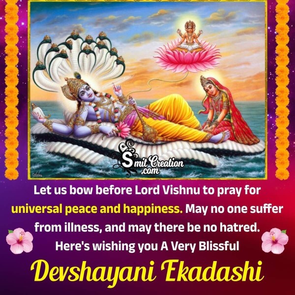 Blissful Devshayani Ekadashi Status Image