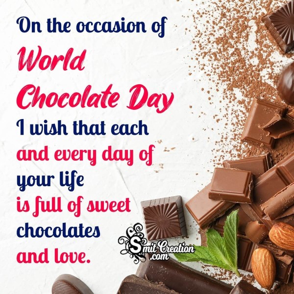 Wonderful Happy World Chocolate Day Wish pic