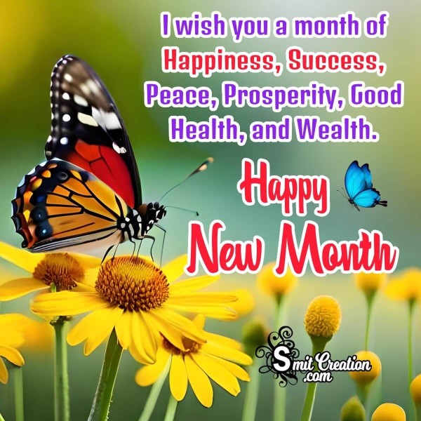 Happy New Month  Wish Card