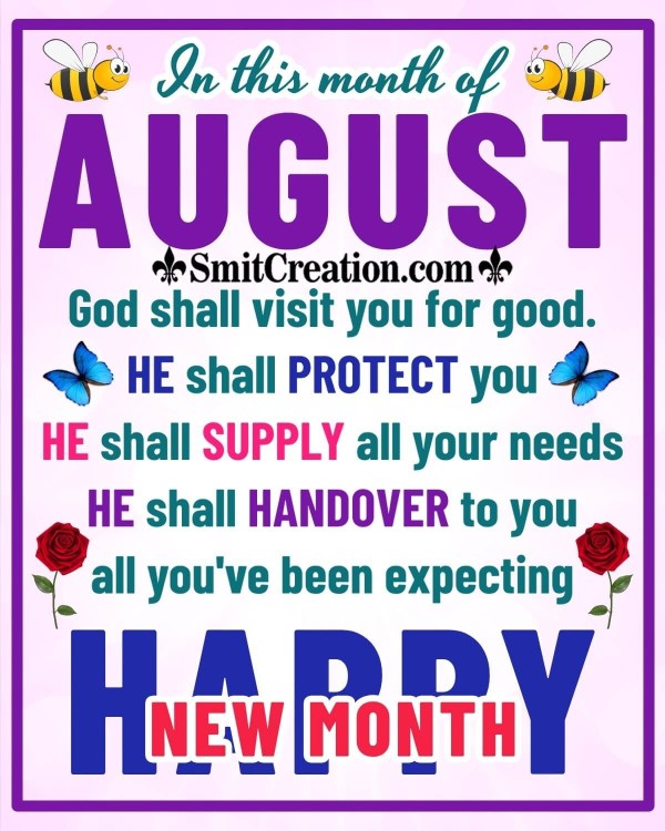 Happy August Month Wish Image