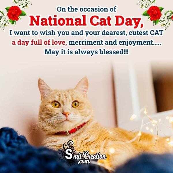 Happy National Cat Day wish Status Pic
