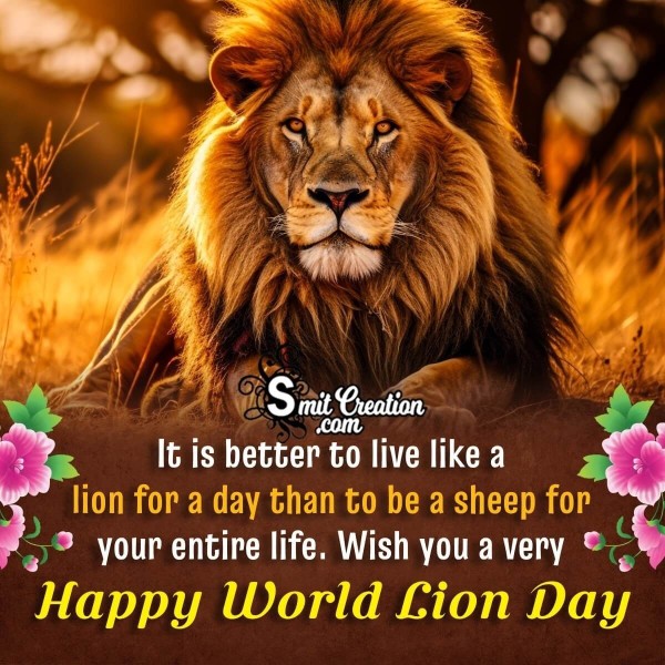 Happy World Lion Day Wish Picture