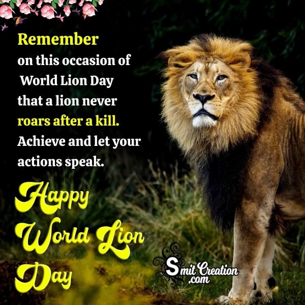 Happy World Lion Day Wish Pic