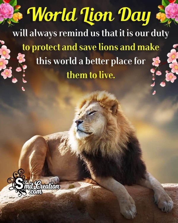 Happy World Lion Day Message Picture