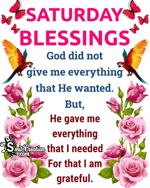 Wonderful Saturday Blessing Photo