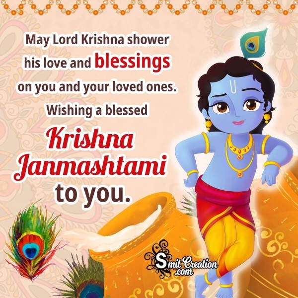 Happy Krishna Janmashtami Blessings Photo