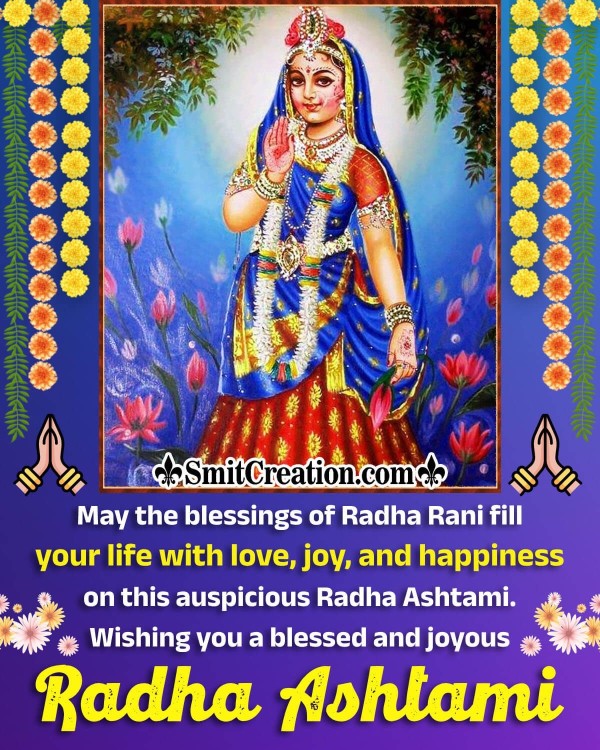 Happy Radha Ashtmi Blessing Picture