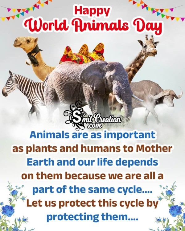 Happy World Animals Day Message Photo