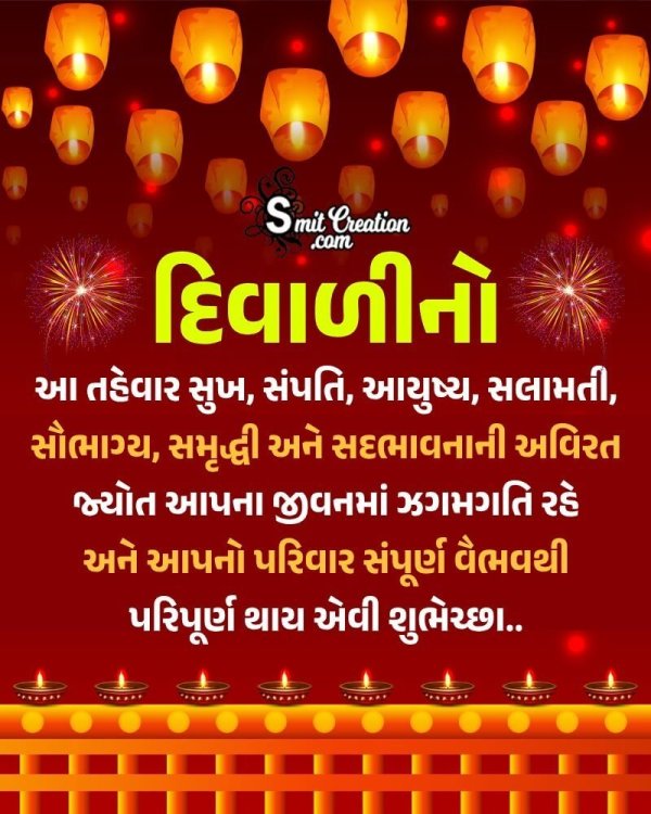 Happy Diwali Gujarati Wish Image